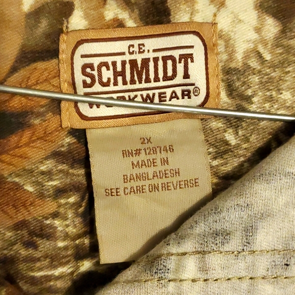 Schmidt Cutoff Collared Button Up Tank Top Camo 2X - Picture 4 of 6